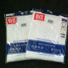 【BVD】丸首半袖Tシャツ LLサイズ 2枚 新品のサムネイル