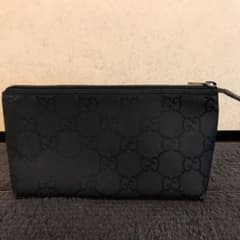 GUCCI グッチ GG柄 ナイロン ポーチ 小物入れ ブラック コスメのサムネイル