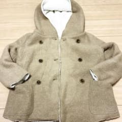 キッズ 130cm ふわふわ ボアコート フード付き ベージュ 美品