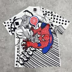 00s MARVEL 映画 Spider-Man スパイダーマン 総柄 Tシャツ