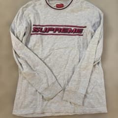Supreme ロングスリーブTシャツ グレー ピンク - メルカリ