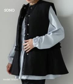 値下げ交渉歓迎】 SONO ヴィクトリアダウン ツイーディペプラムベスト 