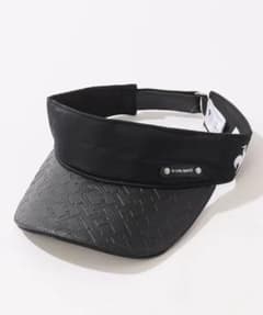 新品　ルコック ゴルフ　ユニセックス　ブラック　黒　異素材　サンバイザー　メンズ