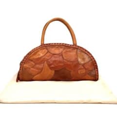 IBIZA イビサ イビザ ハンドバッグ スカラップ パッチワーク レザー