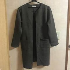 ロングカーディガン ロングコート カーキのサムネイル