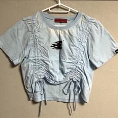 ESC STUDIO ライトブルー クロップドTシャツ