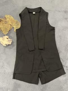 キッズ ノースリーブジャケット ショートパンツ セットアップのサムネイル