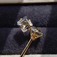 ✧天然石スモーキークォーツ3.0mm✧　ピアス　ステンレスのサムネイル
