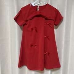 リボン付き 半袖ワンピース レッド　ジブリのサムネイル