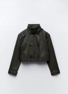 新品未使用❗️ZARA クロップドワックス トレンチコートのサムネイル