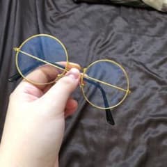 伊達メガネ 金縁 金のサムネイル