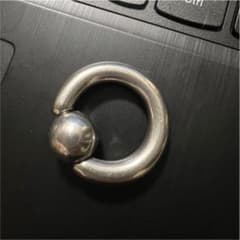 ボディーピアス　2G 6mm 2つ フープ+ニードルのサムネイル