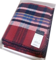 Ralph Lauren ブラッドリーウール　ハーフブランケット　赤　チェックのサムネイル
