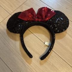 Disney Resort ミニー カチューシャ スパンコール 黒 赤のサムネイル