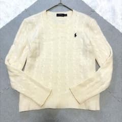 POLO RALPH LAUREN カシミヤ ウールケーブルニットアイボリー M