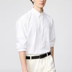 【L】UNIQLO C ブロードオーバーサイズシャツ 白のサムネイル