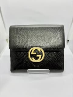GUCCI 二つ折り財布 ブラック ゴールド金具のサムネイル