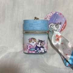 ② mofusand スカーフチャーム付きポーチ 桜満開 水色　タイトー限定