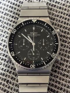 SEIKO 7A28-7040 スピードマスター 純正ベルト 稼働品 黒文字盤 - メルカリ