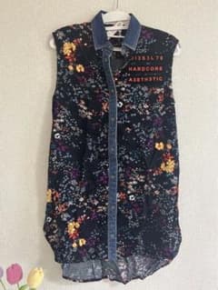 DIESEL ノースリーブ シャツ 花柄 デニム襟のサムネイル