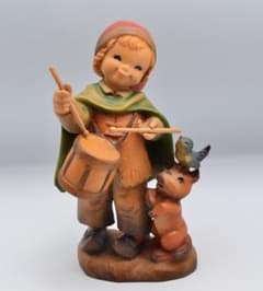 ドラムの少年 アンリ ANRI フェランディス 木彫り人形 イタリア 16cm