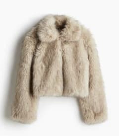 【新品・タグ付き】h&m クロップドフラッフィジャケット Sサイズのサムネイル