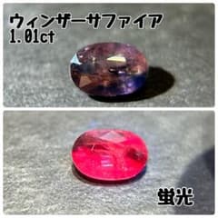 ウィンザーサファイア／1.01ct／タンザニア／天然石／ルース／蛍光／希少