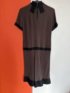 BALENCIAGA 半袖ワンピース ブラウン×ブラック - メルカリ