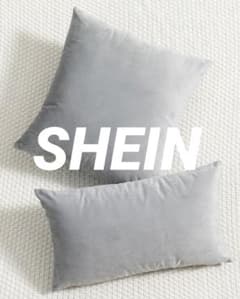 SHEIN 枕カバー 2コセット クッションカバー 無地 グレー シンプルのサムネイル