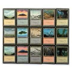 MTG 日本語製品版基本地形コンプリート 基本土地 4ED〜VOW迄 人気絵柄 4ED 基本土地 15種15枚 日本語限定黒枠コンプリート 第4版 基本地形
