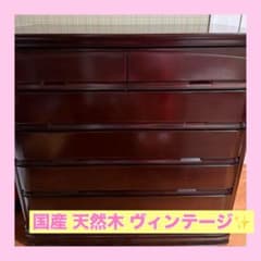 アンティーク家具 天然木 ダークブラウン 木製チェスト 6引き出し