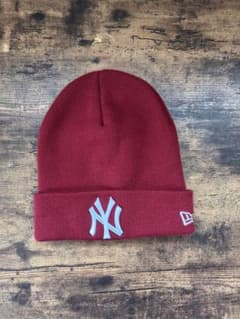 NEW ERA ニューエラ ニット帽 ニットキャップ ボルドー ヤンキース 赤