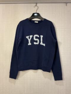 YSL YVES SAINT LAURENT ネイビー　ロゴスウェット Saint Laurent サンローラン YSL ロゴスウェットネイビーXS - メルカリ