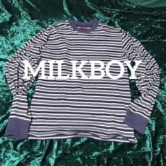 MILKBOY デザイン　ギミック　ロングシャツ　ロンT ボーダー