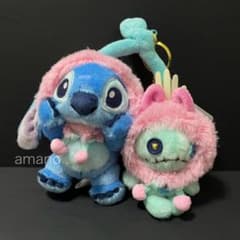 ディズニーストア スティッチ スクランプ ぬいぐるみ キーチェーン