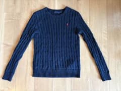 Polo Ralph Lauren ネイビー ケーブル編みセーター XSのサムネイル