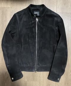 美品】EMMETI ブラック ピッグスエード シングルライダース 46 - メルカリ