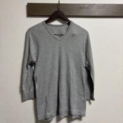 Vネック長袖カットソー　グレー Mのサムネイル