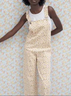 ZARA デニムオールインワン　花柄のサムネイル