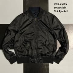 ZARA MAN リバーシブル MA-1ジャケット ブラック×ネイビー フライト