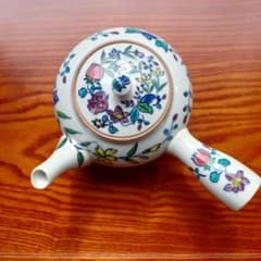 清水焼 色絵花尽し急須 双楽窯作 新品 未使用です。のサムネイル