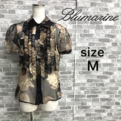 ☆美品☆ブルマリン イタリア製 シルク100% シフォンフリルブラウス 