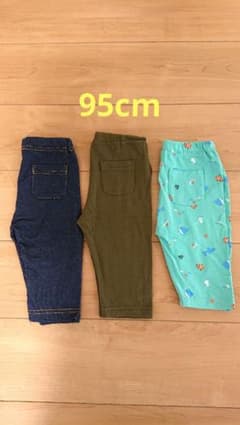 ハーフパンツ 3点セット デニム カーキ 総柄のサムネイル