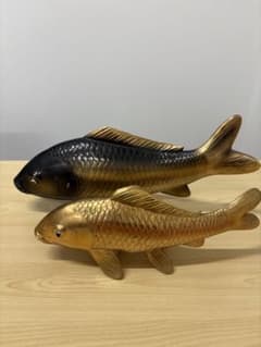 双鯉 金属製の鯉の彫刻 2匹セット - メルカリ