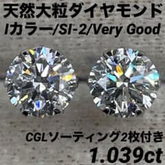JA162☆高級 大粒ダイヤモンド1.039ct プラチナ ピアス ソ2枚付 - メルカリ