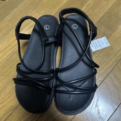 サンダル　黒　ブラック　厚底のサムネイル