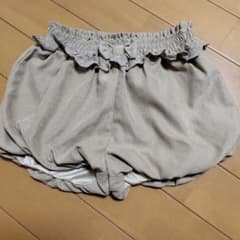 フリル付き かぼちゃパンツ ベージュ 95cmのサムネイル