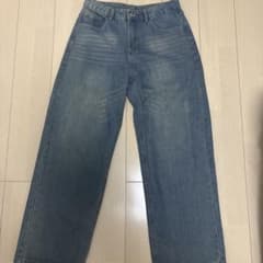 メンズ ワイドレッグ デニムパンツ ブルーのサムネイル