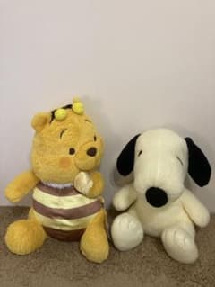 ディズニーくまのプーさんとスヌーピーのぬいぐるみセットのサムネイル