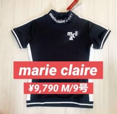 新品【マリクレール 】レディース 半袖タートルネック　黒　M/9号 ゴルフウェア